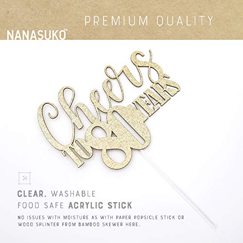 Nanasuko 80Th Birthday Cake Topper - Cheers To 80 Years - Double