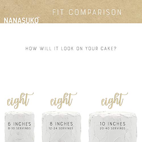 Nanasuko 8Th Birthday Cake Topper - Eight - Double Sided Glitter