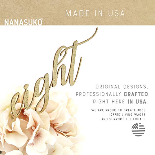 Nanasuko 8Th Birthday Cake Topper - Eight - Double Sided Glitter