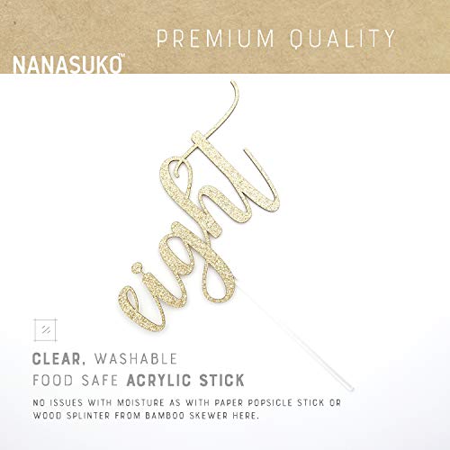 Nanasuko 8Th Birthday Cake Topper - Eight - Double Sided Glitter