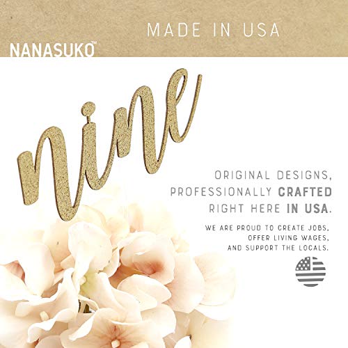 Nanasuko 9Th Birthday Cake Topper - Nine - Double Sided Glitter