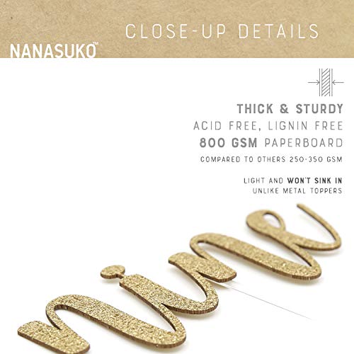 Nanasuko 9Th Birthday Cake Topper - Nine - Double Sided Glitter