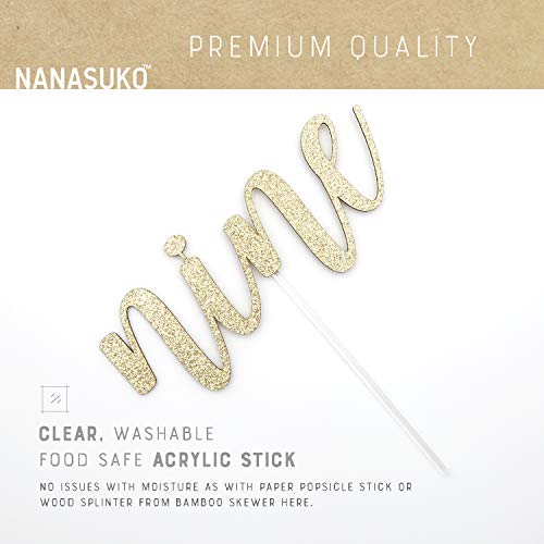 Nanasuko 9Th Birthday Cake Topper - Nine - Double Sided Glitter