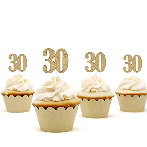 Nanasuko Cupcake Toppers - 30 - Double Sided Glitter - Set Of 12