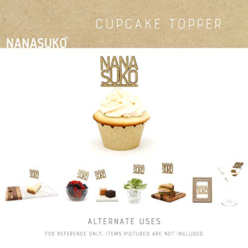 Nanasuko Cupcake Toppers - 30 - Double Sided Glitter - Set Of 12