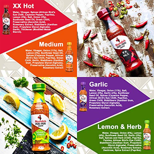 Nandos Peri Peri Artisan Hot Sauce Variety Pack - Lemon &Amp; Herb,