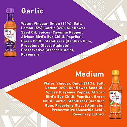 Nandos Peri Peri Hot Sauce Lovers Pack - Garlic, Medium, Hot, E
