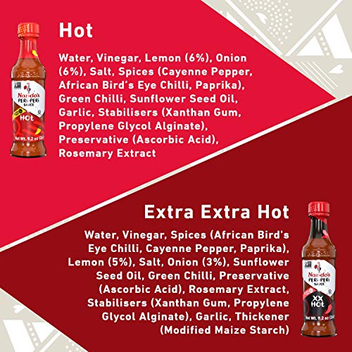Nandos Peri Peri Hot Sauce Lovers Pack - Garlic, Medium, Hot, E