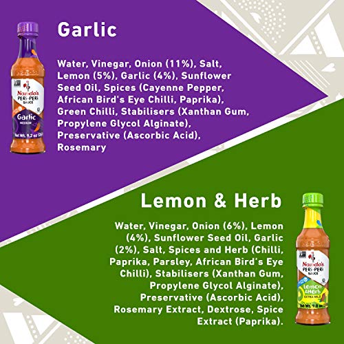Nandos Peri-Peri Sauce Flavorful Variety Pack - Medium, Hot, Ga