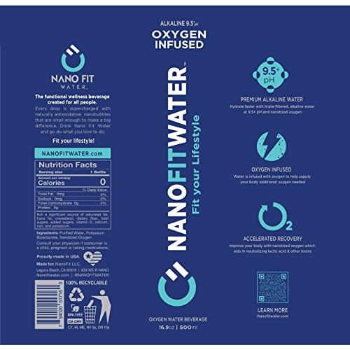 Nano Fit All Natural Nanotized Oxygen Water, 12 X 16.9 oz Bottle...