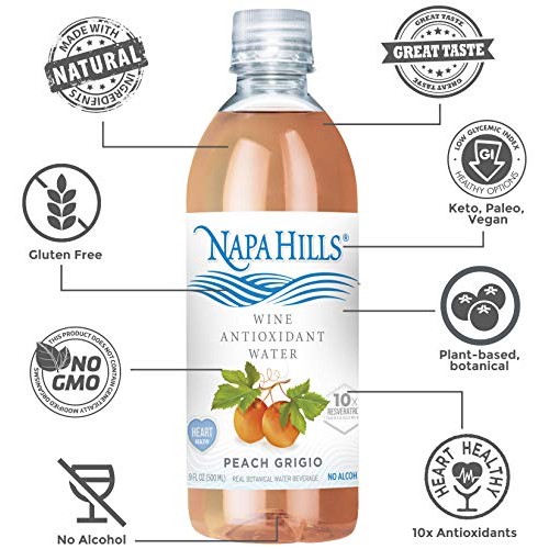 Napa Hills Wine Antioxidant Water - Variety Pack Of Flavored Win