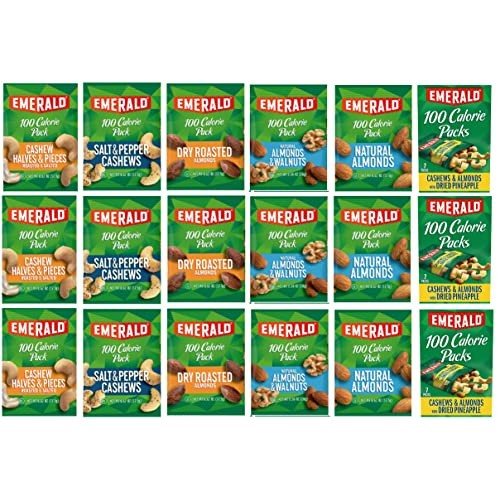 Emerald Cashew Almond Nuts 100 Calorie Packs - Variety Sampler P...
