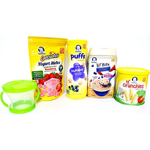 Gerber Baby Food Sampler Pack Of 5 - Puffs, Melts, Lil Bits Cere