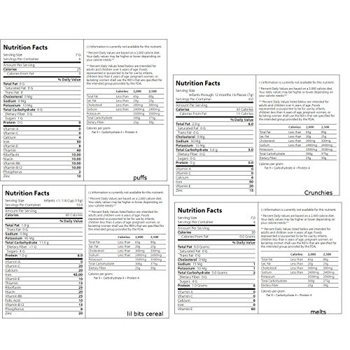 Gerber Baby Food Sampler Pack Of 5 - Puffs, Melts, Lil Bits Cere