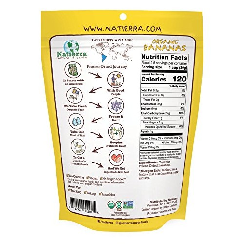 Natierra Natures All Foods Organic Freeze-Dried Bananas And Str