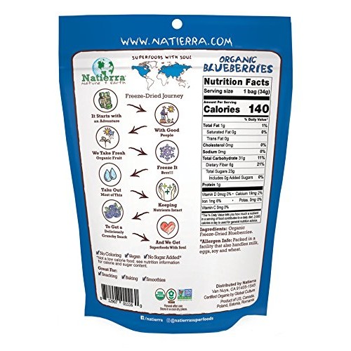 Natierra Natures All Foods Organic Freeze-Dried Blueberries | N