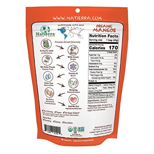 Natierra Natures All Foods Organic Freeze-Dried Mangoes | Non-G