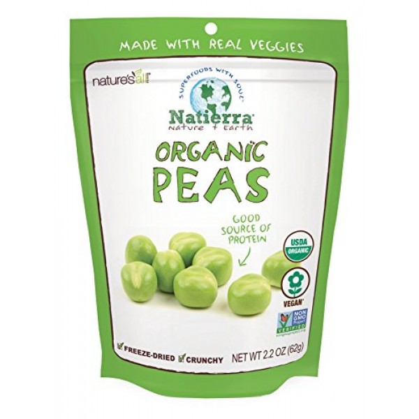 NATIERRA Natures All Foods Organic Freeze-Dried Peas | Non-GMO ...