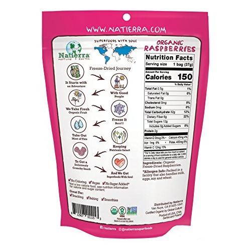 Natierra Natures All Foods Organic Freeze-Dried Raspberries | N