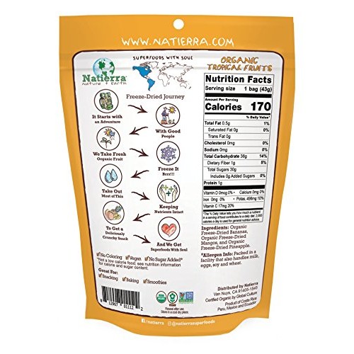 Natierra Natures All Foods Organic Freeze-Dried Tropical Fruits