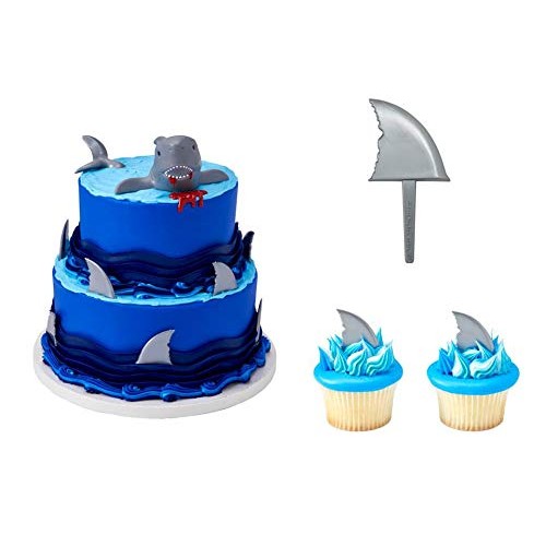 Decopac Shark Creations Cake Topper Plus 12 Shark Fin Cupcake Picks