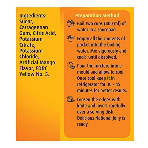 National Foods Jelly Crystal - Mango 2.82 Oz 80G | Quick &Amp; Eas