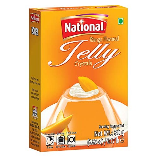 National Foods Jelly Crystal - Mango 2.82 Oz 80G | Quick &Amp; Eas