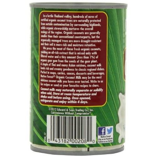 Native Forest Coconut Milk, Organic Unsweetened, 13.5-Ounce Pac