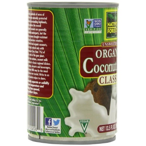 Native Forest Coconut Milk, Organic Unsweetened, 13.5-Ounce Pac
