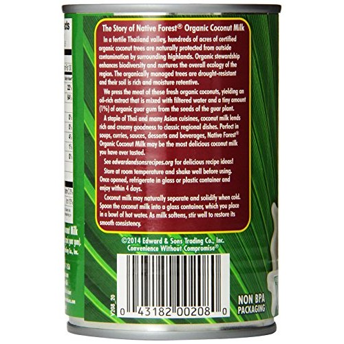 Native Forest Organic Classic Coconut Milk, 13.5 Ounce Cans Pac