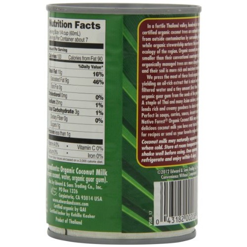 Native Forest Organic Classic Coconut Milk, 13.5 Ounce Cans Pac