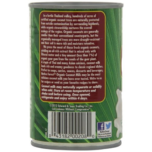 Native Forest Organic Classic Coconut Milk, 13.5 Ounce Cans Pac