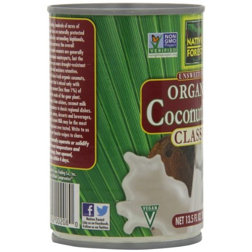 Native Forest Organic Classic Coconut Milk, 13.5 Ounce Cans Pac