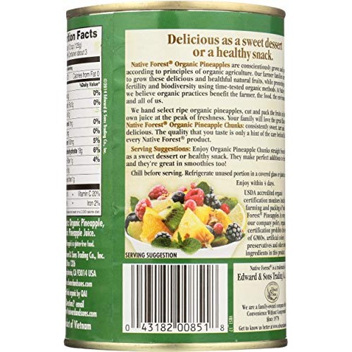 Native Forest Pineapple Chunks, Organic, 14 Oz