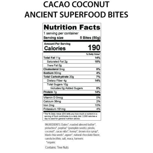 Native State Organic Breakfast Energy Bites, Cacao Coconut - Anc