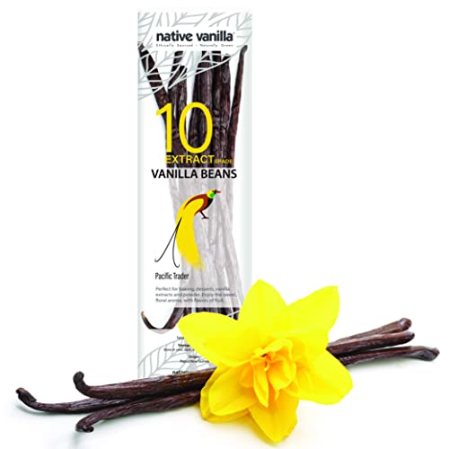 Native Vanilla Grade B Tahitian Vanilla Beans – 10 Premium Extra