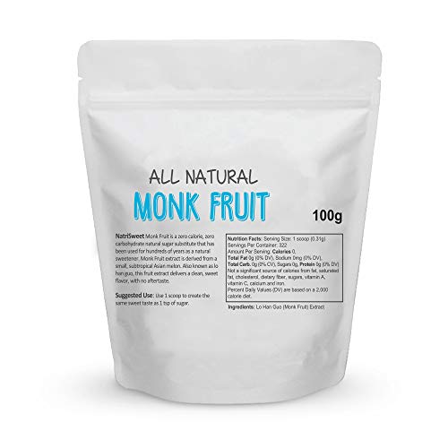 Natrisweet Monk Fruit Extract 3.5Oz 100G 322 Servings, Pure, Z