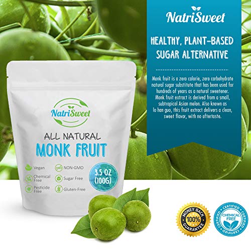 Natrisweet Monk Fruit Extract 3.5Oz 100G 322 Servings, Pure, Z