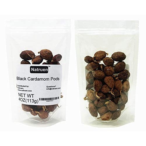 Natruen Chinese Black Cardamom Pods Wholetsao Ko 4Oz, Approx 3