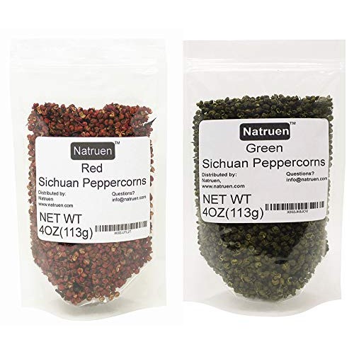 Natruen Szechuan Red+Green Peppercorn Whole 4Oz Each, Red And Gr