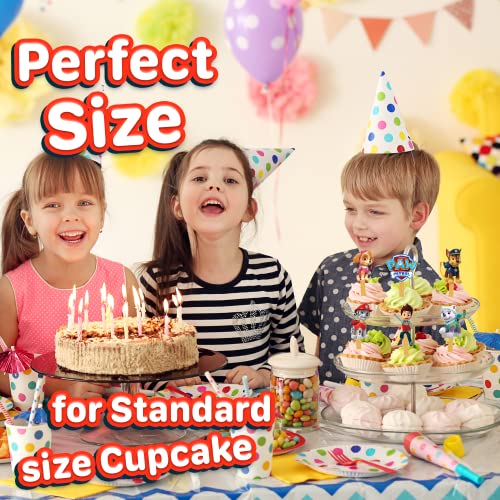 24X Dogs Cupcake Toppers – Strong Picks Happy Birthday Décor, Cu