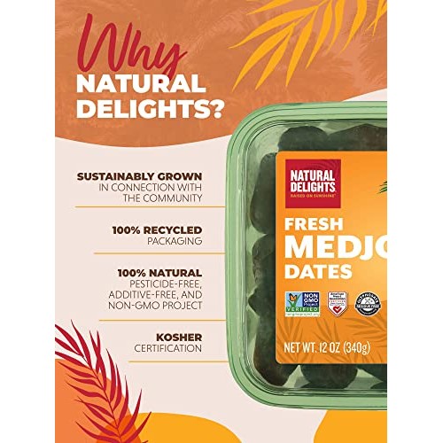 Natural Delights Medjool Dates – Large & Plump, Pitted Dates Med...