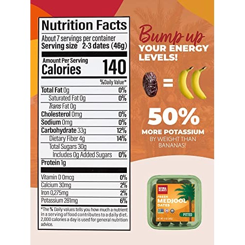 Natural Delights Medjool Dates – Large & Plump, Pitted Dates Med...