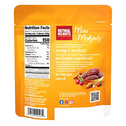 Natural Delights Medjool Dates - Mini Date Rolls with Almond, No...