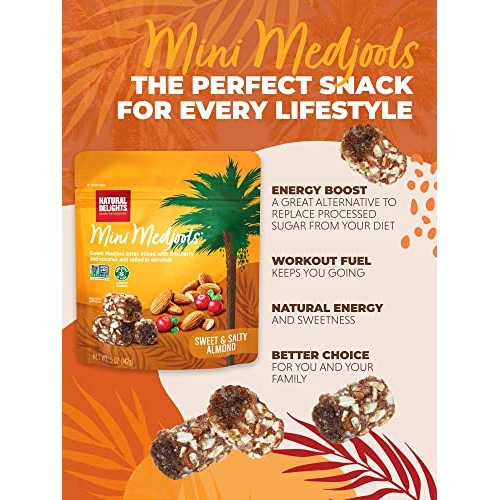 Natural Delights Medjool Dates - Mini Date Rolls with Almond, No...