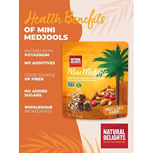 Natural Delights Medjool Dates - Mini Date Rolls with Almond, No...