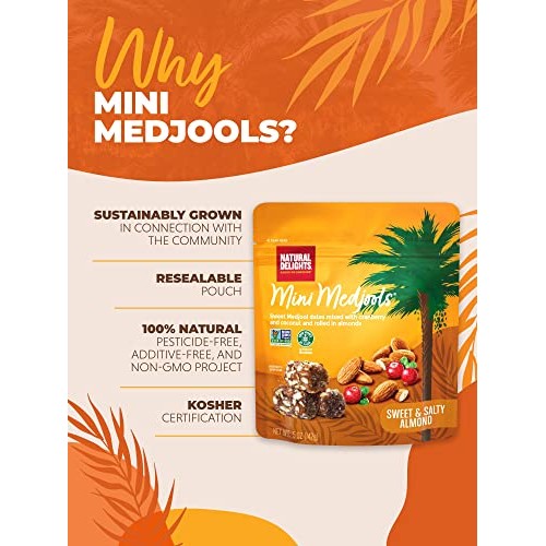 Natural Delights Medjool Dates - Mini Date Rolls with Almond, No...