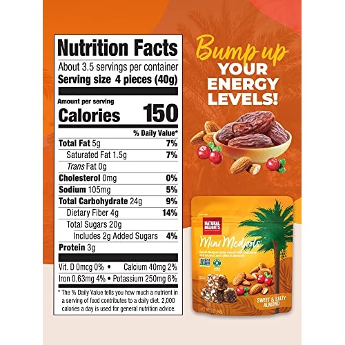 Natural Delights Medjool Dates - Mini Date Rolls with Almond, No...