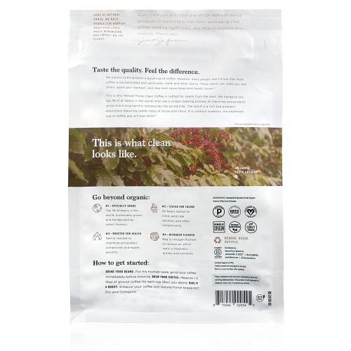 Natural Force Organic Mold Free Coffee, High CGA Coffee, Mycotoxin Free, Low Acidity, Incredible Taste & Aroma, Whole Bean Medium Roast, 12 oz
