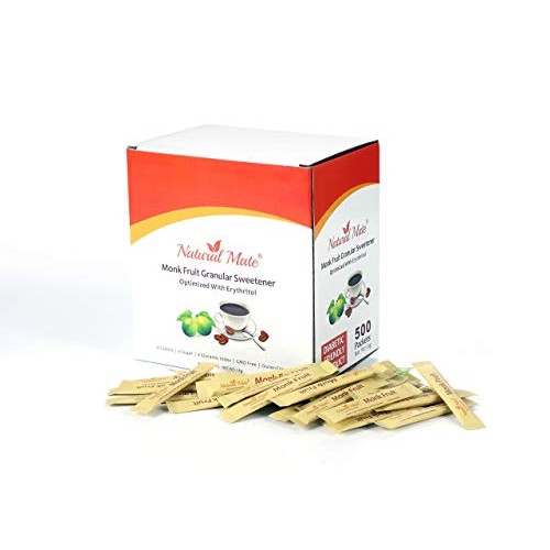 Natural Mate Monk Fruit Sweetener Packets, 500 Count 2 Grams/Pa